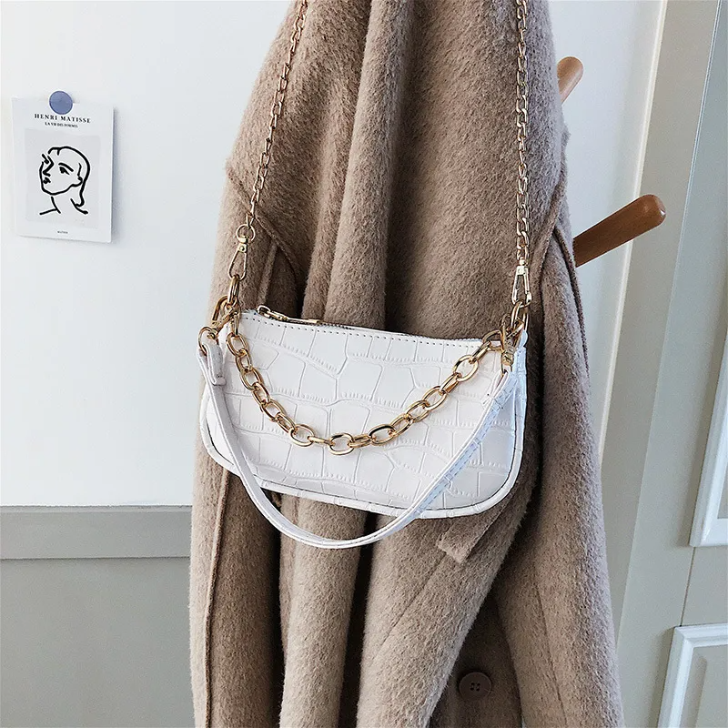 Women Fashion Crocodile Pattern PU Underarm Bag