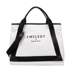 Women Fashion Casual Letter Pattern Large Capacity Canvas Tote Shoulder Bag