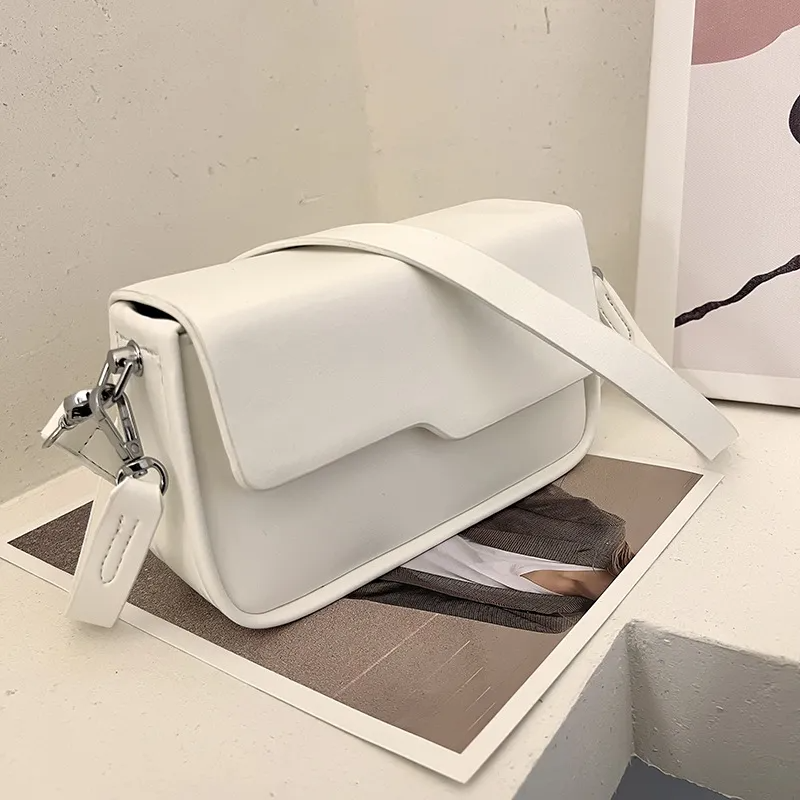 Women Casual Design Solid Color Large Capacity Square Shoulder Handle Bag