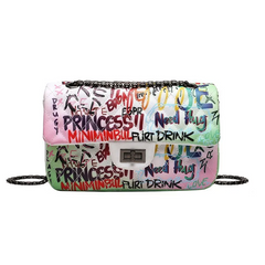 Graffiti Design Chain Square Shoulder Bag