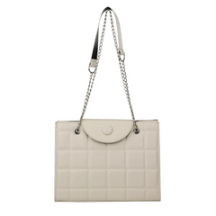 Women Classic Elegant Metal Chain Large Capacity Underarm Square Bag
