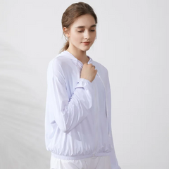 Women Fashion Casual Sunscreen Long Sleeve Hooded Sports Top