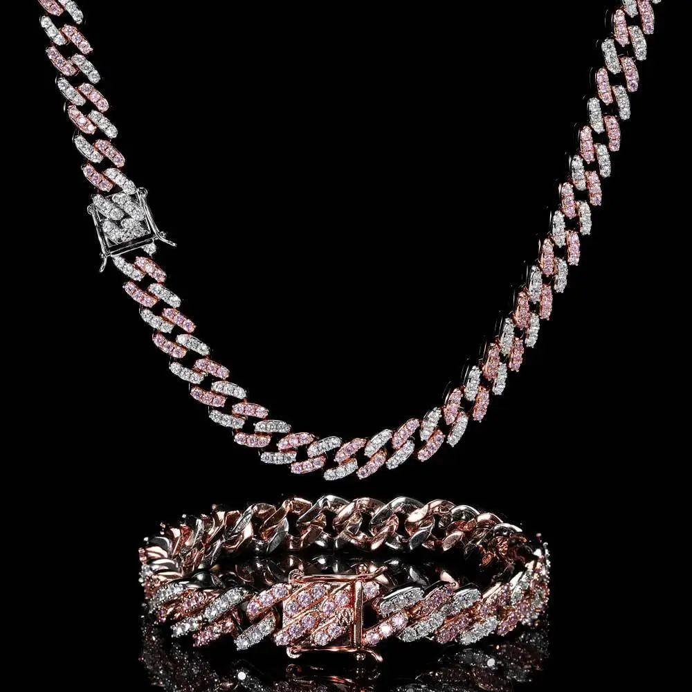 Women Men 9Mm Zircon Rhinestones Hiphop Necklac