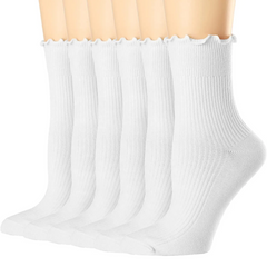 Women Fashion Solid Color Wood Ear Side Socks