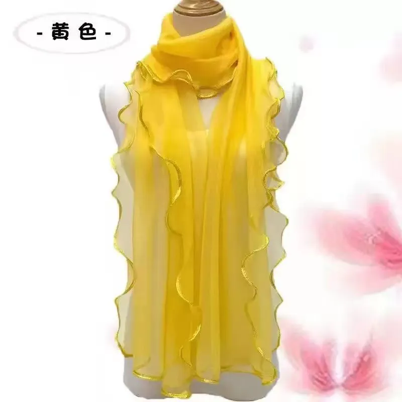 Solid Color Fashion Women Curled Ruffled Stretch Women Scarf