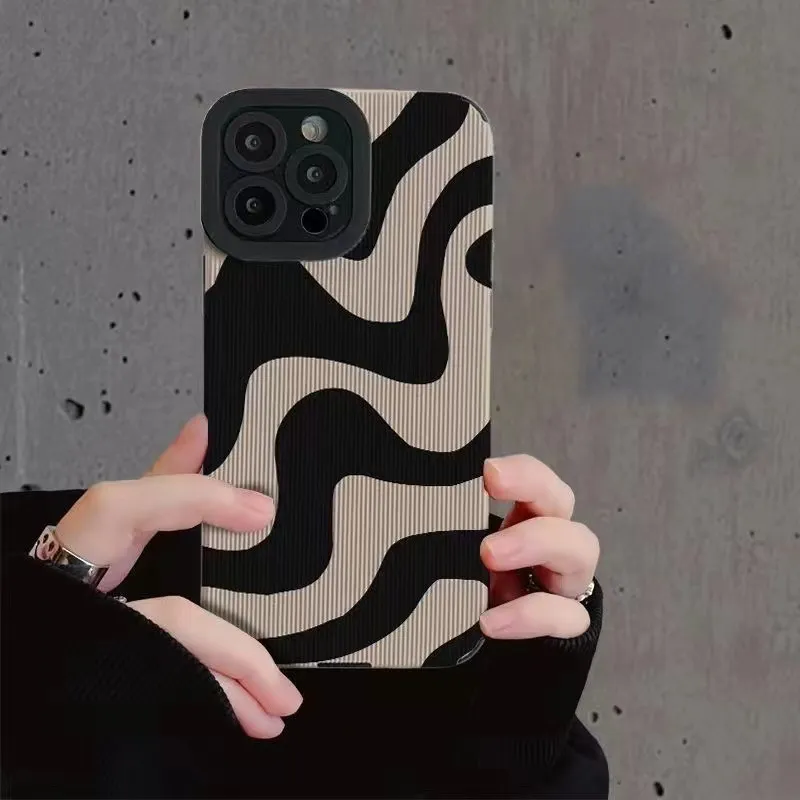 Fashion Simple Zebra Stripe Iphone11/14promax Apple 15 Phone Case