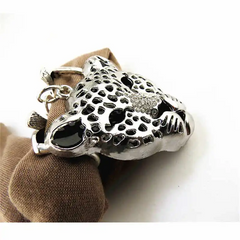 Lady Unique Leopard Alloy Pendant Polyester Scarf Necklace
