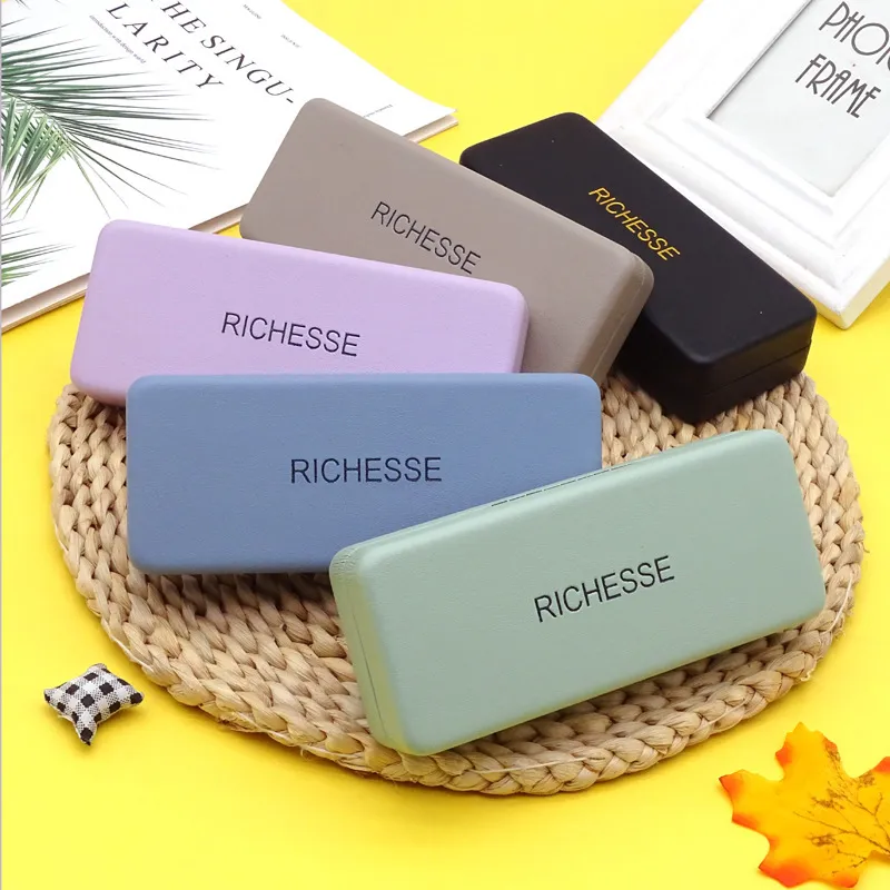Fashion Casual Creative Storage Solid Color Letter PU Protection Glasses Case