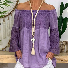 Hot Sale Vintage Pattern White Wooden Beads Cross Tassel Pendant Necklace