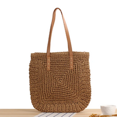 Women Fashion Straw Vacation Woven Handwoven Shoulder Bag