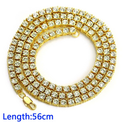 Wholesale Hip-Hop Jewelry Fashion Men Single Alloy Chain Rhinestone Necklace