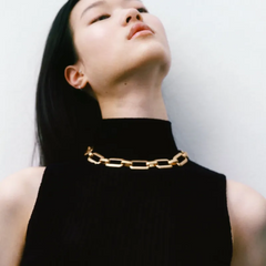 Women Fashion Simple Stitching Geometric Alloy Necklace
