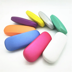 Fashionable Simple Solid Color Large Frame PU Glasses Case