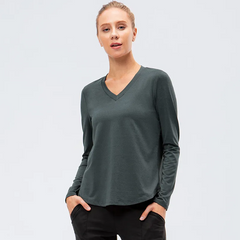 Women'S Casual Quick-Drying Breathable Running Training Yoga Sports Long-Sleeved T-Shirt