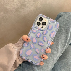Women Fashion Transparent Leopard Printing Apple Phone Case