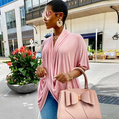 Elegant Women Office Fashion Solid Color Loose Blouse