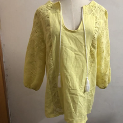 Women Casual Lantern Sleeve Hollow Out Blouse