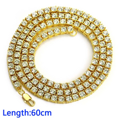 Wholesale Hip-Hop Jewelry Fashion Men Single Alloy Chain Rhinestone Necklace