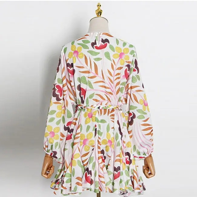 Women Fashion Graphic Printing Long Sleeve Dress