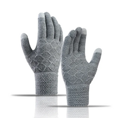 Men Casual Solid Color Knitted Yarn Warm Gloves