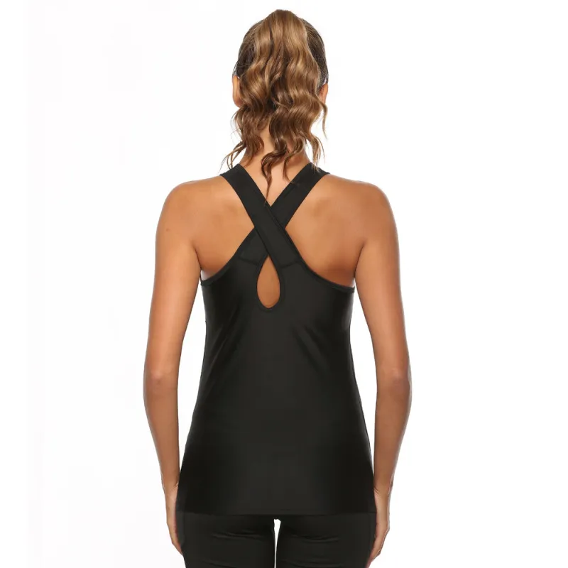 Women Loose Breathable Running Sports Crossover Sleeveless Tank Top