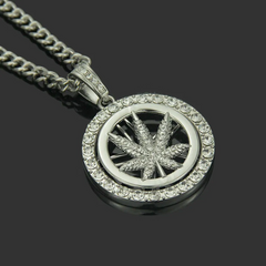 Unique Maple Leaf Design Alloy Lucky Wheel Pendant Men Necklace