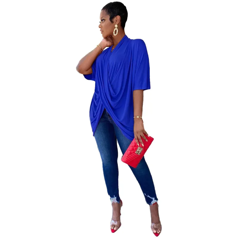 Elegant Women Office Fashion Solid Color Loose Blouse
