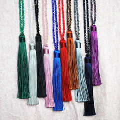 Optional Long Tassel Pendant Handmade Beaded Ethnic Necklace