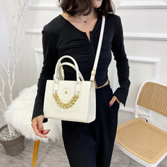 Women'S Fashion Solid Color Chain Decorative Handbag