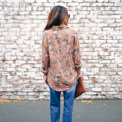 Women Casual Flower Pattern Loose Blouse