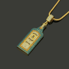 Fashion Men Street Style Plated Alloy Bottle Pendant Hip-Hop Necklace