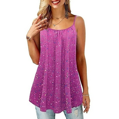 Women Summer Bohemian Floral Printed Sleeveless Casual Plus Size Loose Dress