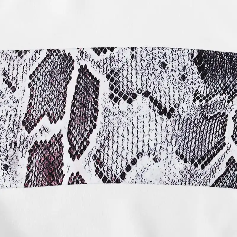 Girls Long-Sleeves Snakeskin Grain Sweatshirt And Skirt With Headband