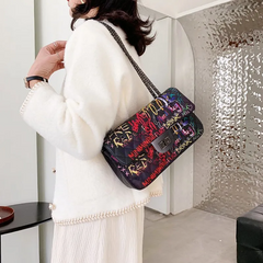 Graffiti Design Chain Square Shoulder Bag