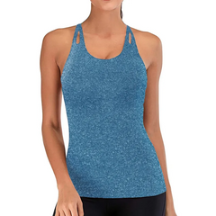 Women Running Fitness Stretch Beauty Back Sleeveless Sports Vest