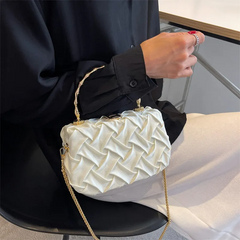 Fashionable Woven Personality Solid Color Shoulder Bag