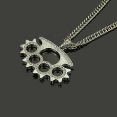 Creative Gear Design Men Fashion Rhinestone Pendant Hip-Hop Necklace