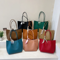 Women'S Fashion Large-Capacity Pu Leather Commuter Large-Capacity Portable Shoulder Bag