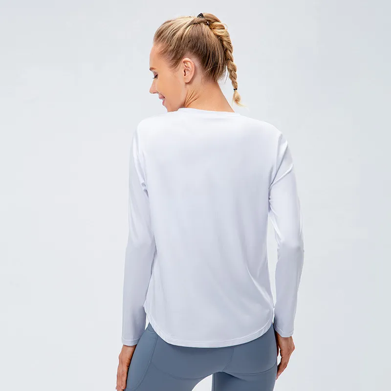 Women'S Casual Quick-Drying Breathable Running Training Yoga Sports Long-Sleeved T-Shirt