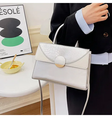 Women Fashion Color Matching Flap Handbag
