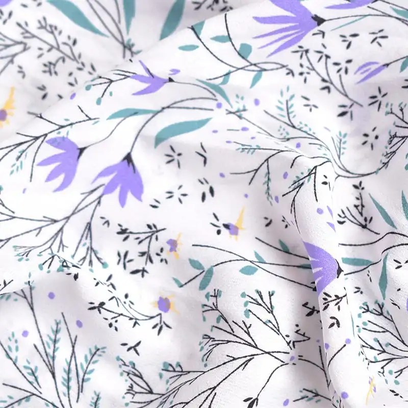 Women Fashion Floral Printed Ruffled Crease Dress