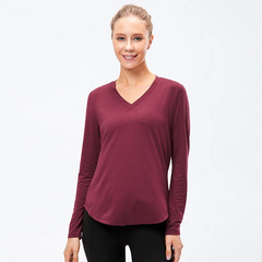 Women'S Casual Quick-Drying Breathable Running Training Yoga Sports Long-Sleeved T-Shirt