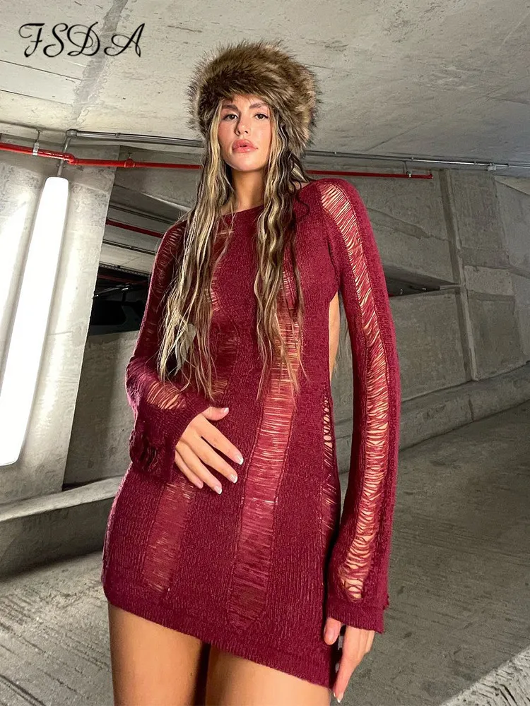Women Sexy Night Out Backless Long Sleeve Solid Color Mini Bodycon Dress