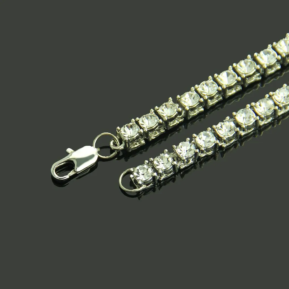 Wholesale Hip-Hop Jewelry Fashion Men Single Alloy Chain Rhinestone Necklace