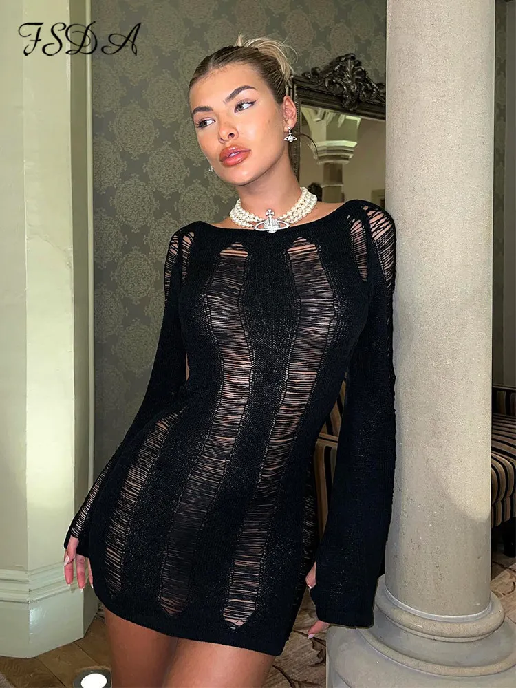 Women Sexy Night Out Backless Long Sleeve Solid Color Mini Bodycon Dress