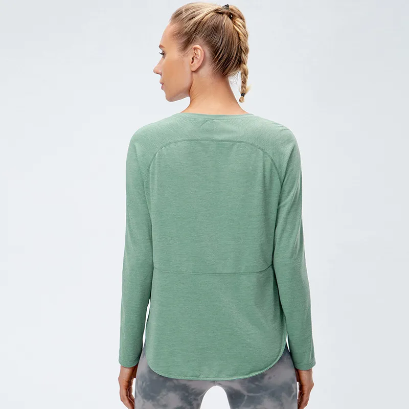 Women'S Autumn And Winter Loose Running Sports Quick-Drying Breathable Long-Sleeved T-Shirt