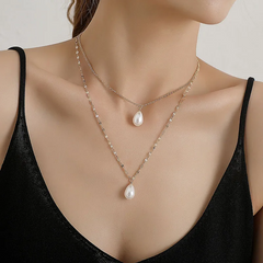 Fashion Pearl Decor Double Layer Necklace