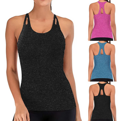 Women Running Fitness Stretch Beauty Back Sleeveless Sports Vest
