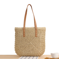 Women Fashion Straw Vacation Woven Handwoven Shoulder Bag
